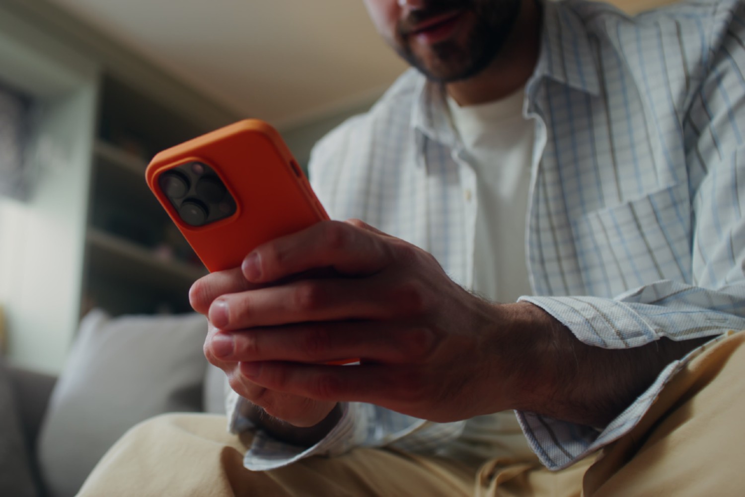 Man looking at phone.