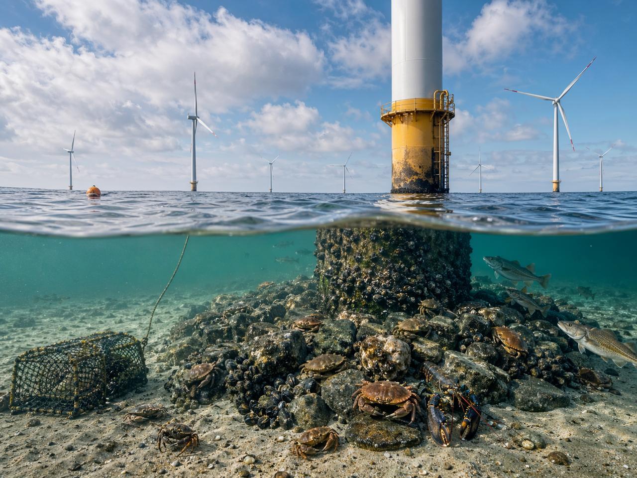 Hidden Benefit of Wind Farms: How Turbines Boost Marine Life